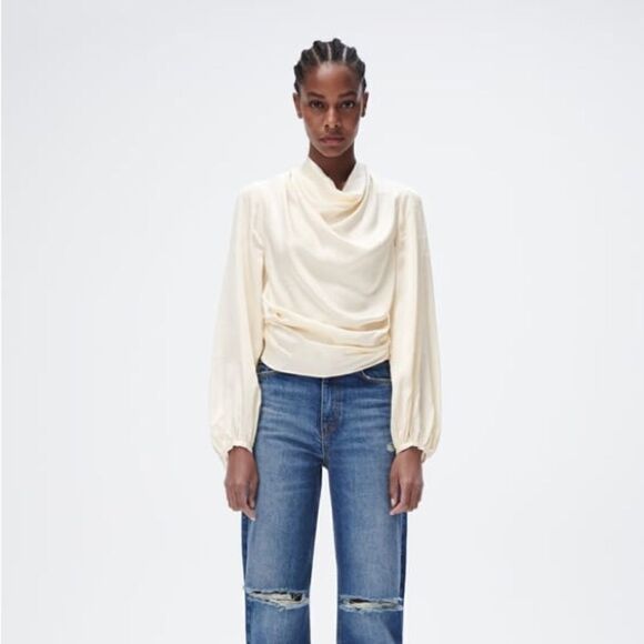 Zara DRAPED SATIN EFFECT TOP SPECIAL EDITION - Picture 3 of 12